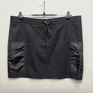 Burberry London Women 100% Wool Cargo Mini Skirt Size US 14 UK 16 Black D094 -18
